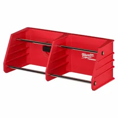 Polymer tool rack in black/red, 9 3/8 in W x 3 1/2 in H x 3 1/2 in L, with Quick Access Bars for organizing tools on rolling tool boxes in job site storage systems.