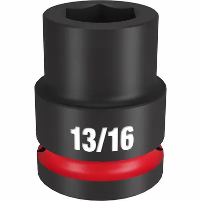 MILWAUKEE Standard Impact Socket: 3/4 in Drive Size, SAE, 13/16 in Socket Size, 6-Point - 3/4" Drive Impact Sockets