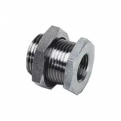 This high pressure precision pipe fitting features a straight configuration with 1/2 in female NPT threaded and 1/2 in male NPT threaded connections. Rated for 2,176 psi, it is used in industrial fluid power systems for connecting pipes or hoses in a straight line.