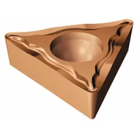 Triangle (T) indexable turning insert for light to medium finishing cuts on metal workpieces. Provides chip control and surface finish in general turning operations. Manufacturer part number TCMT 2(1.5)1-UM 1125