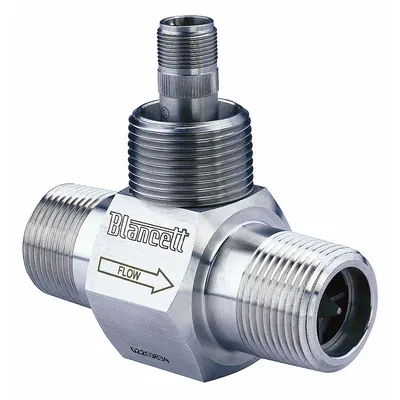 BLANCETT Mechanical Flowmeter: Turbine Flow Meter, Turbine, 1/2 in NPT, 1/2 in Connection Size - Inline Turbine Flowmeters for Oils & Water