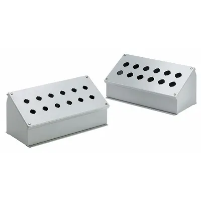 HOFFMAN Push Button Enclosure: 30mm, 8 Holes, Carbon Steel - Enclosures for 30mm Operators