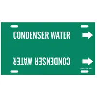 Pipe Marker: Condenser Water, Green, White, Fits 6 to 7 7/8 in Pipe O.D., 1 Pipe Markers (MPN 4039-F)