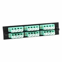 FIBERTRONICS Fiber Optic Adapter Plate: Multi-Mode, OM3, 24 Fiber Ports, LC, UPC, Quad, Aqua, LGX (MPN LGX-LCQX-6A)
