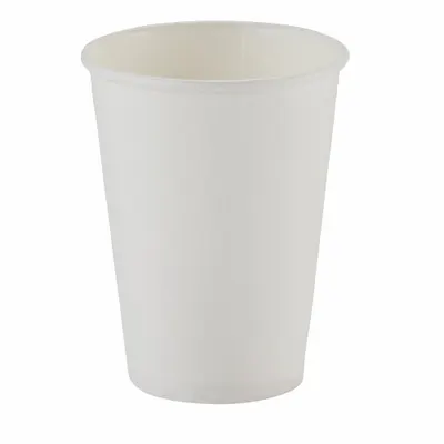 DIXIE Disposable Hot Cup: 12 oz Capacity, White, Paper, Unwrapped, Patternless - Paper Hot Cups