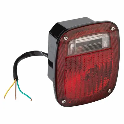 GROTE 50972 Stop, Turn & Tail Combination Light, Incandescent, Red, Rectangular - Stop, Turn & Tail Combination Lights