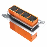 Rectangular firestop passthrough for cables, 10.5 in height, 14 in length, 18 in width. Includes a single mounting plate. Used to seal cable penetrations through fire-rated walls and floors, maintaining fire-resistance ratings while allowing cable routing in commercial and industrial facilities