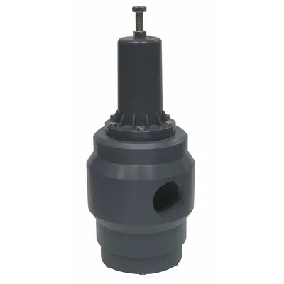 PLAST-O-MATIC Pressure Regulator: Polypropylene, FKM, NPT x NPT - Corrosive & Ultra-Pure Liquids Pressure Regulators