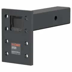 Steel pintle mount with a 2-1/2 in shank diameter and 8 x 7 in mounting plate. Designed for heavy-duty towing applications such as connecting trailers, equipment, or machinery to trucks or vehicles with pintle hitches.