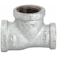 This medium-pressure threaded pipe tee features a run x run x branch configuration of 3/4 in x 1/2 in x 3/4 in. Rated for a maximum operating pressure of 300 psi at 150°F, it is used to branch a 1/2 in line from a 3/4 in run in piping systems for applications such as plant water or air lines
