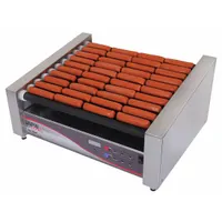 APW WYOTT Flat Hot Dog Roller Grill: Up to 50 Hot Dogs, 30 1/2 in Cooking Surface Wd, Chrome, HRS-50