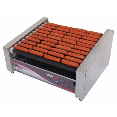 APW WYOTT Flat Hot Dog Roller Grill: Up to 50 Hot Dogs, 30 1/2 in Cooking Surface Wd - Hot Dog Rollers