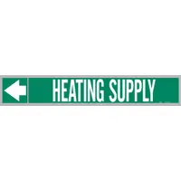 Pipe Marker: Heating Supply, Green, White, Fits 2 1/2 to 6 in Pipe O.D., 25 Pipe Markers (MPN 109073)