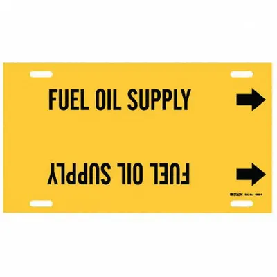 BRADY Fuel Oil Supply Strap-On Pipe Marker - Fuel Oil Supply Strap-On Pipe Markers
