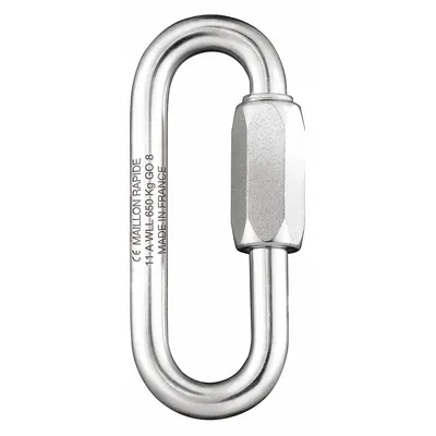 MAILLON RAPIDE Connecting Link: Quick Link, Stainless Steel, 2 7/16 in Overall Lg - Threaded Locking Connecting Links