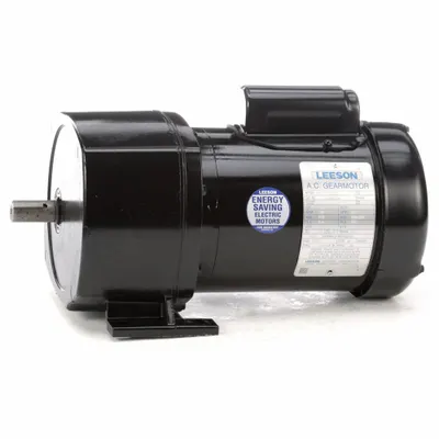 LEESON Gearmotor: Parallel, Single Output Shaft, Capacitor-Start, TEFC, 59 RPM - Parallel Shaft AC Gearmotors