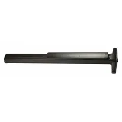 Rim-type exit device with touchbar style for doors up to 4 ft wide. Bronze finish. Suitable for commercial egress applications requiring panic hardware.