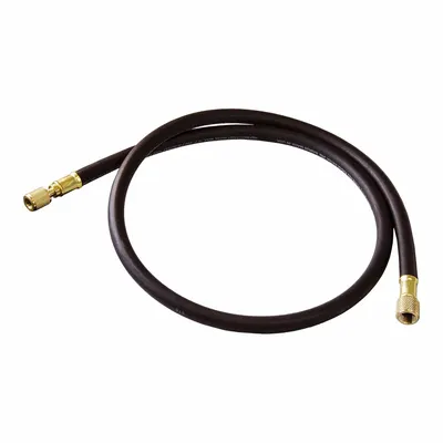 JB INDUSTRIES Hose: 5 ft Lg, 0° Angle, Black, Rubber/Kevlar, Single Hose - Evacuation & Charging Hoses