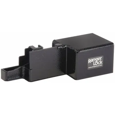 RANGER LOCK Padlock Guard with Lock: Steel, Black, 10 in Guard Lg, 3 1/2 in Guard Wd - Padlock Guards with Lock
