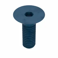 M4x0.70 metric flat head socket cap screw, 12 mm length, with 2.5 mm drive size and right-hand thread. Made from alloy steel with a blue phosphate finish. Supplied in a 25-piece pack. Commonly used in machinery, panels, and industrial equipment where a flush surface is required