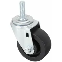 APPROVED VENDOR Stem Caster: Swivel, 3 in Wheel Dia., 1 1/4 in Wheel Wd, Polyolefin, Light Duty