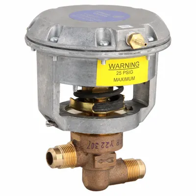 JOHNSON CONTROLS Pneumatically Actuated Diaphragm Valve: 1/2 in, Brass, 2-Way - 2-Way, Metal Pneumatically-Actuated Diaphragm Valves