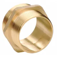 This brass rigid adapter connects fire hydrants and standpipes to hoses. It features a 3 in NPT x NH straight male x male configuration. Typical applications include municipal firefighting, industrial fire-suppression systems, and commercial standpipe installations