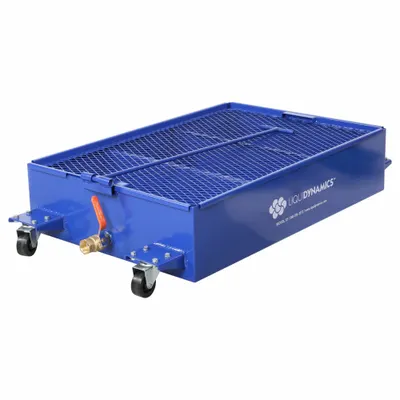 LIQUIDYNAMICS Low-Profile Truck Drain, 25 gal, Steel, Blue - Low-Profile Truck Drains