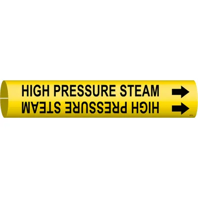 BRADY High Pressure Steam Snap-On Pipe Marker - High Pressure Steam Snap-On Pipe Markers