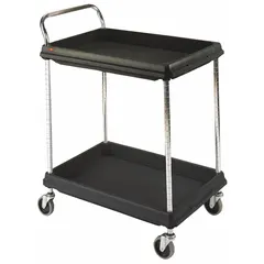 This polymer lab cart from INSTOCK includes two shelves and measures 27 inches wide by 33-1/4 inches high. The corrosion-resistant polymer construction is easy to clean, making it suitable for transporting instruments, glassware, and supplies in laboratory and cleanroom environments.