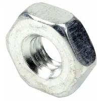 Hex nut for use in APW Wyott commercial ovens. Secures components such as heating elements or panels. OEM replacement part meeting original equipment specifications