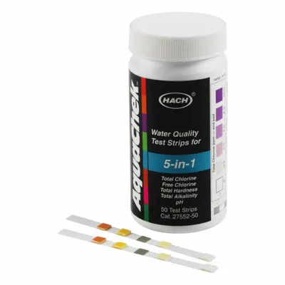 HACH Chemical Test Strips: Free Chlorine, 0 to 10 mg/L Free Chlorine, Test Strips - Single-Parameter Test Strips