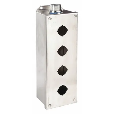 SCHNEIDER ELECTRIC Push Button Enclosure: 30mm, 4 Holes, 304 Stainless Steel - Enclosures for 30mm Operators