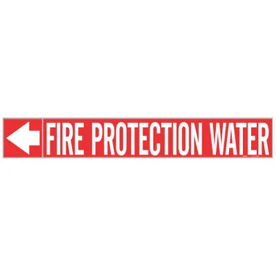 BRADY Pipe Marker: Fire Protection Water - Fire Protection Water Adhesive Pipe Markers on a Roll