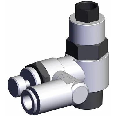 SMC Piloted Non-Return Valve: Universal Fitting, Knurled, 3/8 in Valve Body Size - Adjustable Direction Speed Controllers with Pilot Check Valve