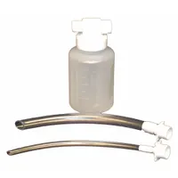 Replacement canister for suction devices used in medical and industrial fluid evacuation. Collects liquids during suction procedures for patient care or equipment maintenance