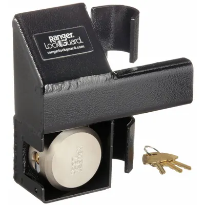 RANGER LOCK Hidden Shackle Padlock Guards: Steel, 9 in Guard Lg, 3 1/2 in Guard Wd