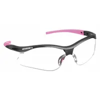 Half-frame safety glasses with clear anti-fog lenses and black frame. Features adjustable comfort-fit design. Suitable for eye protection against impact, dust, and debris in industrial environments such as machining, material handling, and maintenance