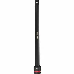 This 1/2" drive impact socket extension has a 10 in overall length and standard (non-locking) design. It extends the reach of impact wrenches and drivers for accessing fasteners in confined or recessed areas. Suitable for use with impact tools in automotive, construction, and industrial applications.