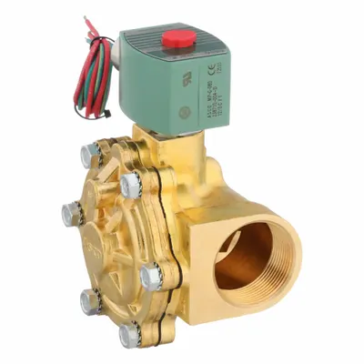 REDHAT Solenoid Valve: 2-Way, Normally Closed, 1 1/2 in Pipe Size, 12V DC, Watertight - 2-Way/2-Position, Normally Closed Solenoid Valves
