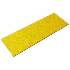 This steel deck sheet features a full-coverage grit surface for slip resistance in industrial environments. Measuring 18 inches by 8 inches and finished in yellow, it is suited for use in wet, oily, or high-traffic areas such as machine shops and material handling zones.