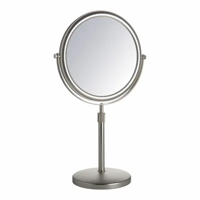 SEE ALL INDUSTRIES Makeup Mirror: Round, Glass, 13 in Overall Ht, 13 in Overall Wd, 5 in Overall Dp - Makeup Mirrors