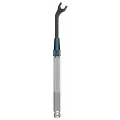 This SAE single-end open end wrench has a 5/32 in head size and 3 in overall length. Made from alloy steel with a black oxide finish, it is designed for use with an interchangeable handle. Suitable for tightening or loosening fasteners in confined spaces.