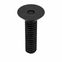 Flat head socket cap screw with #10-24 thread, 3/4 in length, and 1/8 in drive size. Made from alloy steel with black oxide finish. Right-hand thread, inch system. Pack of 100. Used for flush-mount fastening in machinery and equipment where a countersunk head is required