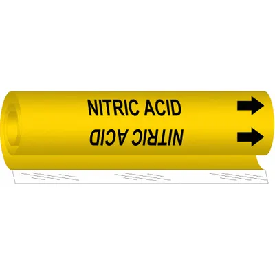 BRADY Nitric Acid Wrap-Around Pipe Marker - Nitric Acid Wrap-Around Pipe Markers