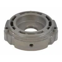 This front bearing plate is a replacement component for pneumatic tools. It supports the front bearing assembly to reduce vibration and maintain alignment during operation. Compatible with Part # 2YRG9. Used in industrial maintenance and repair to extend tool service life