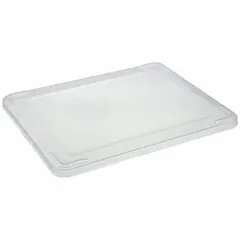 Clear plastic lid designed as a cover for standard divider boxes. Compatible with AKRO-MILS model 33228. Helps keep contents dust-free and organized in industrial storage, workshops, and warehouses.