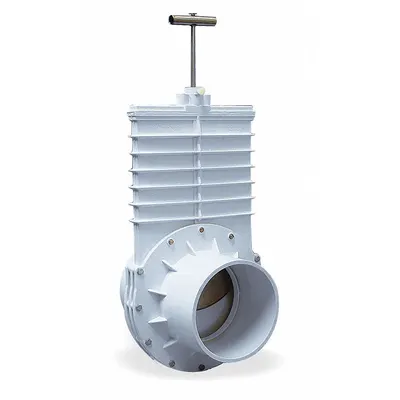VALTERRA Gate Valve: 10 in Size, PVC, Rising, Slip x Slip, 10 psi CWP, Lever - Rising Stem PVC General Purpose Gate Valves