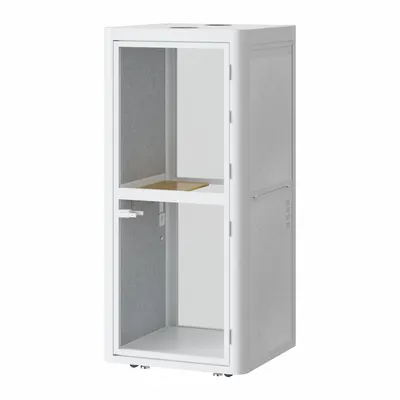 FLEXISPOT Booth: 1 Seating Positions, White, Aluminum, 89 in Ht - Max, 40 1/8 in - FlexiSpot Quick Install Office Pods