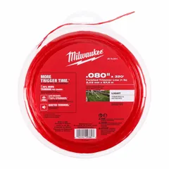 This 0.08-inch diameter twisted nylon trimmer line is designed for cutting grass and weeds in residential and commercial landscaping. With an overall length of 26 11/16 feet, it is suitable for edging and trimming along fences, walls, and flower beds. Compatible with MILWAUKEE model 3046-20 string trimmers.